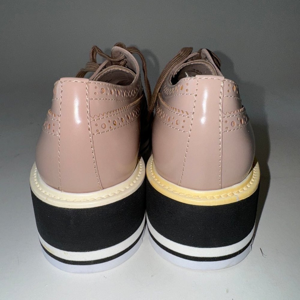 PRADA Brushed Perforated Leather Platform Jute Espadrille Brogue Loafers EU 38.5 - Picture 8 of 11